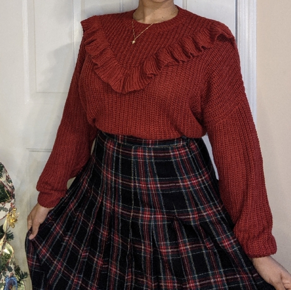 Plaid Wool Skirt - Picture 3 of 5
